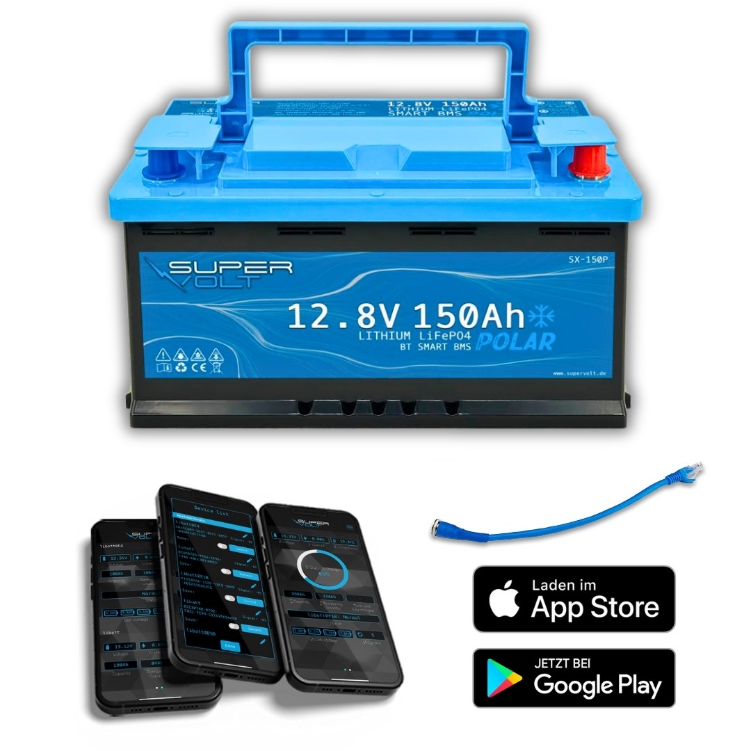 Supervolt POLAR LiFePO4 150Ah 12.8V Lithium battery with Bluetooth & heater