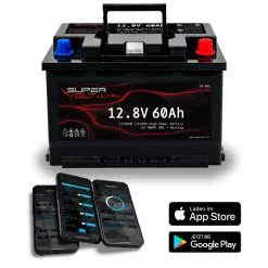 Supervolt Ultra - 12.8V 60Ah High Power LiFePO4 high-performance battery with Bluetooth, heater and integrated balancer
