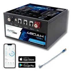 Supervolt Jumbo 480Ah LiFePO4 12,8V Lithium-Untersitzbatterie mit Heizung & Bluetooth
