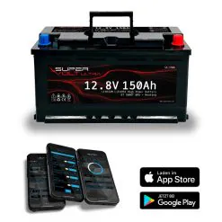 Supervolt Ultra - 12.8V 150Ah High Power LiFePO4 high-performance battery with Bluetooth, heater and integrated balancer