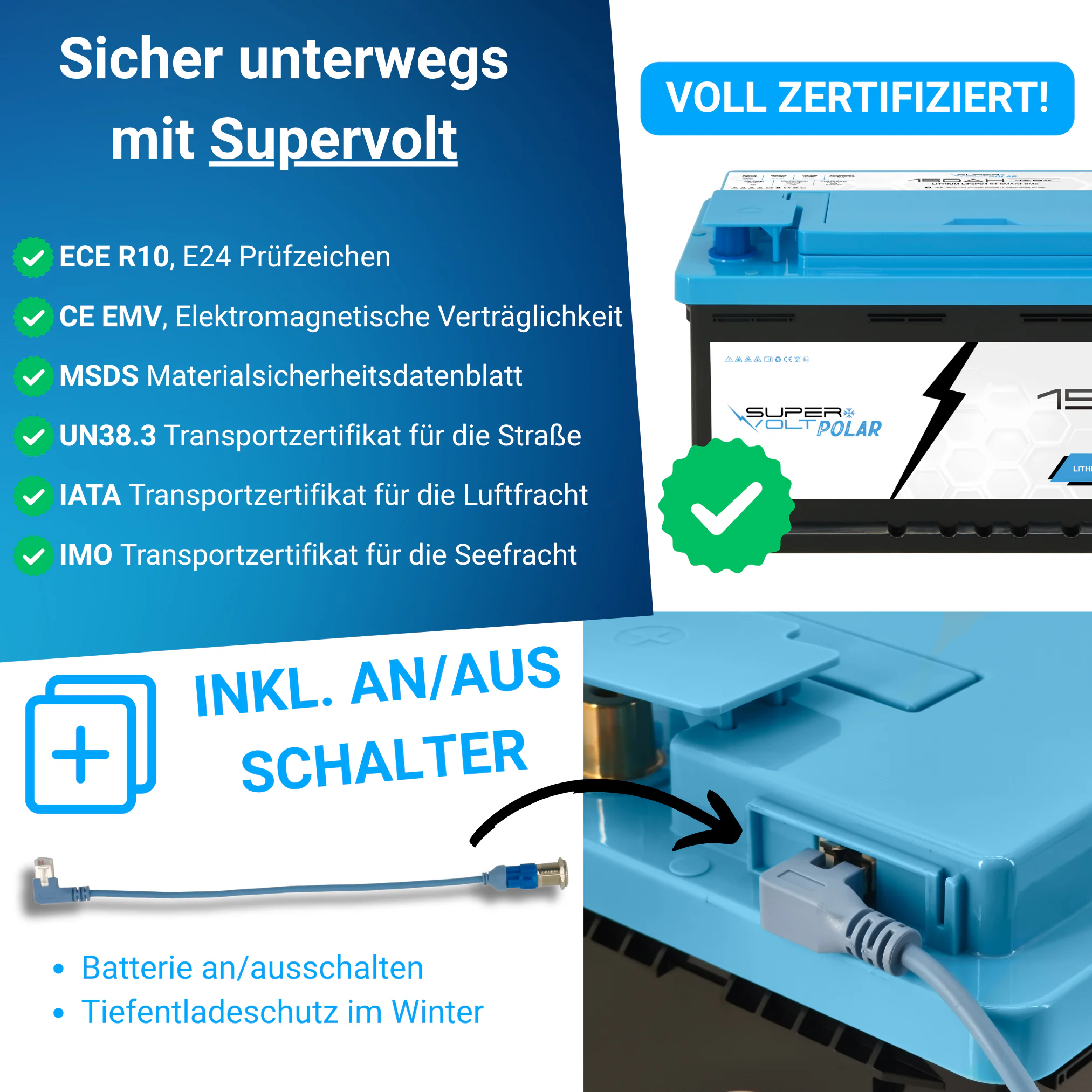 Supervolt Polar LiFePO₄ 12,8V 150Ah Lithium Batterie – Smart BMS, Bluetooth & Heizung bis −30 °C – Bild 5