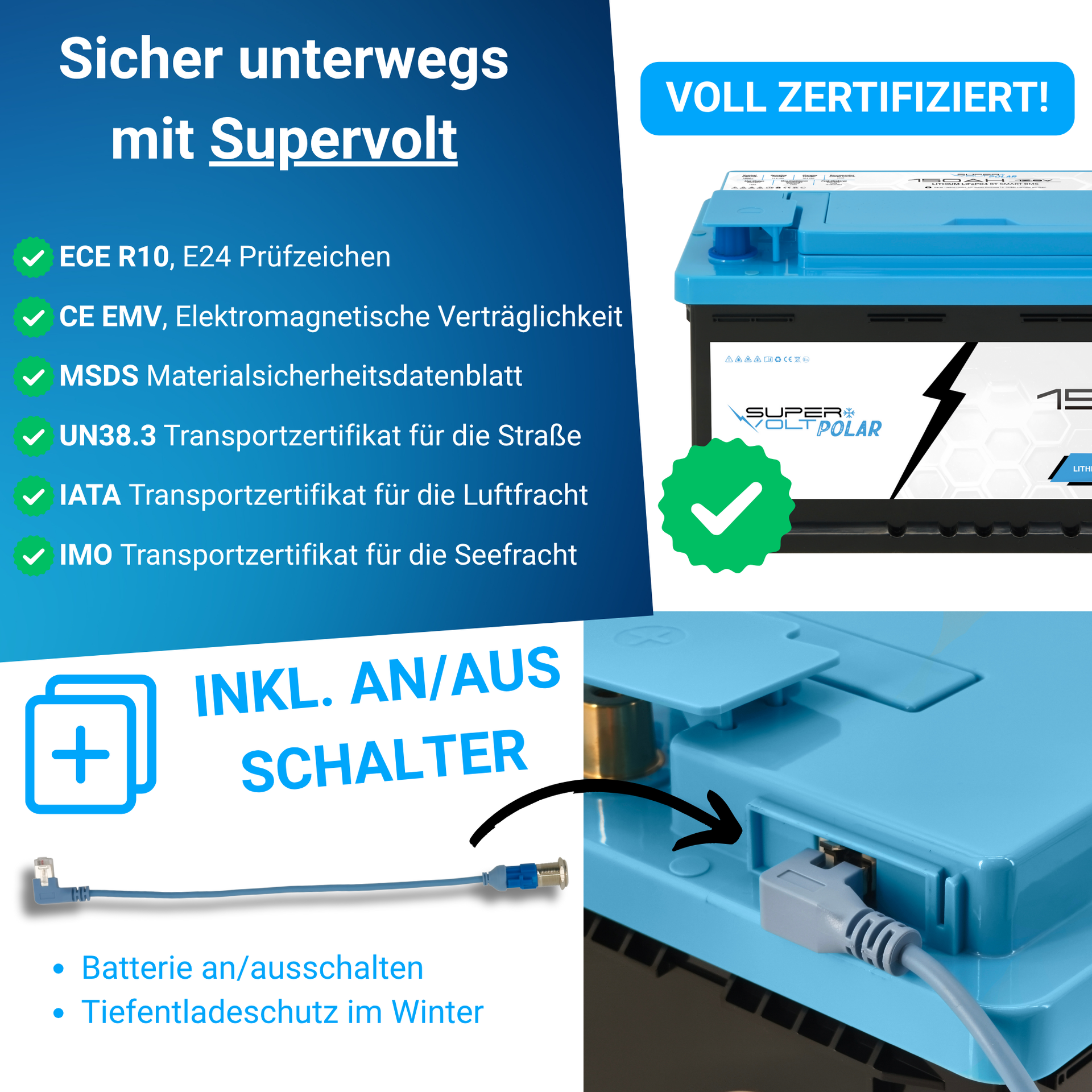 Supervolt Polar LiFePO₄ 12,8V 300Ah Lithium Batterien – Set 2×150Ah – Smart BMS, Bluetooth & Heizung bis −30 °C – Bild 5