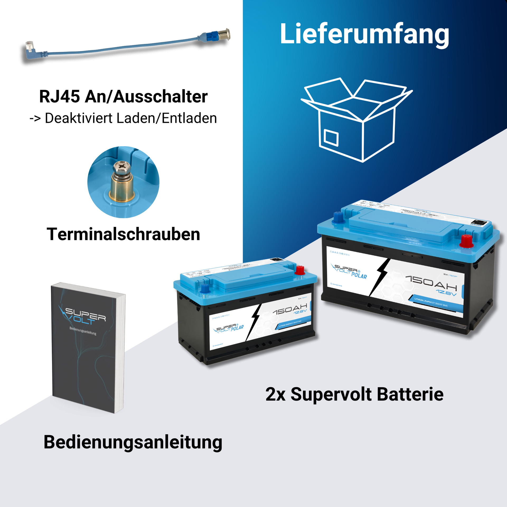 Supervolt Polar LiFePO₄ 12,8V 300Ah Lithium Batterien – Set 2×150Ah – Smart BMS, Bluetooth & Heizung bis −30 °C – Bild 8