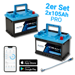 Supervolt Pro LiFePO₄ 12,8V 210Ah Lithium Batterien – Set 2×105Ah – Smart BMS, Bluetooth, Schnittstellen & Heizung bis −30 °C