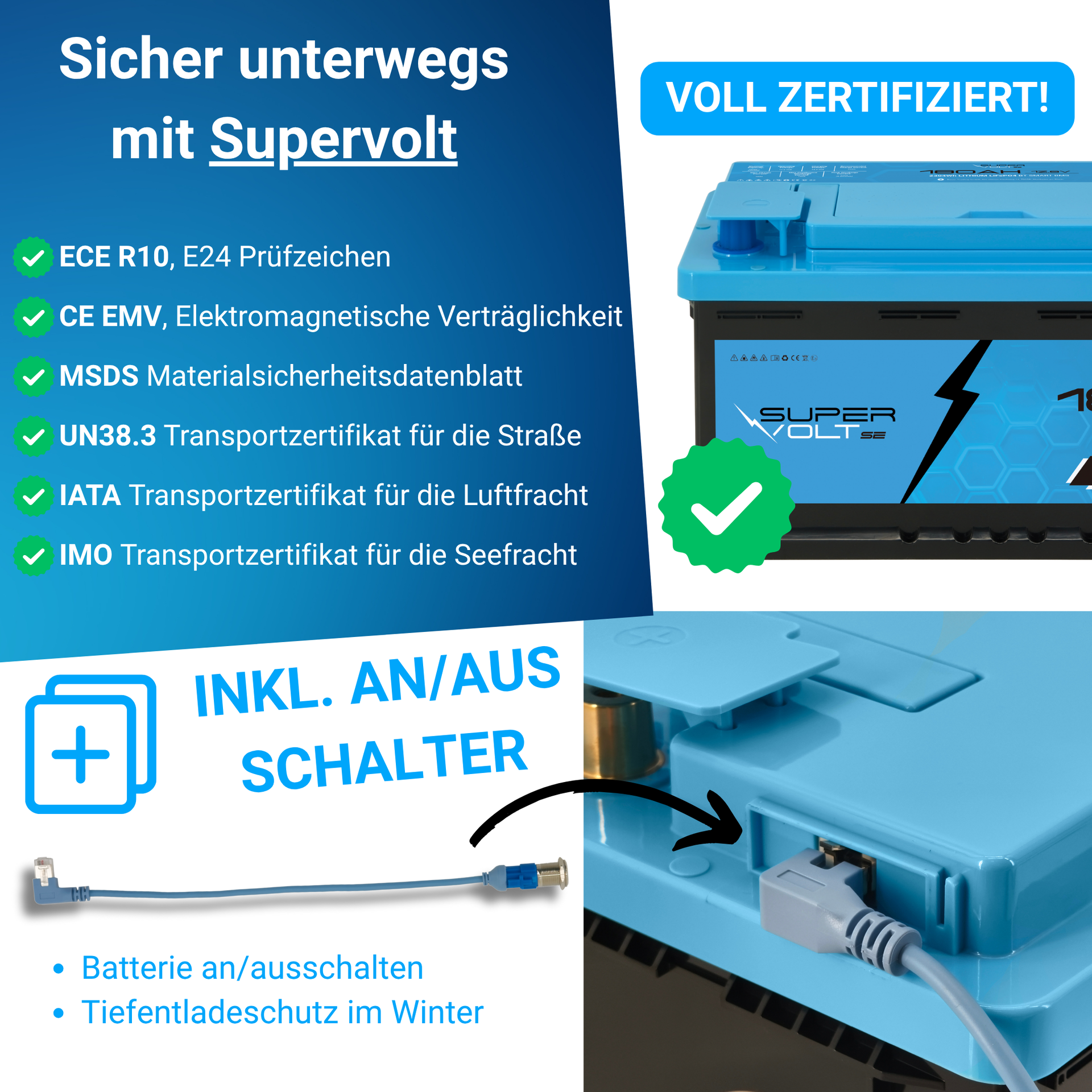 Supervolt SE LiFePO₄ 12.8V 180Ah lithium battery - Smart BMS & Bluetooth - Image 5
