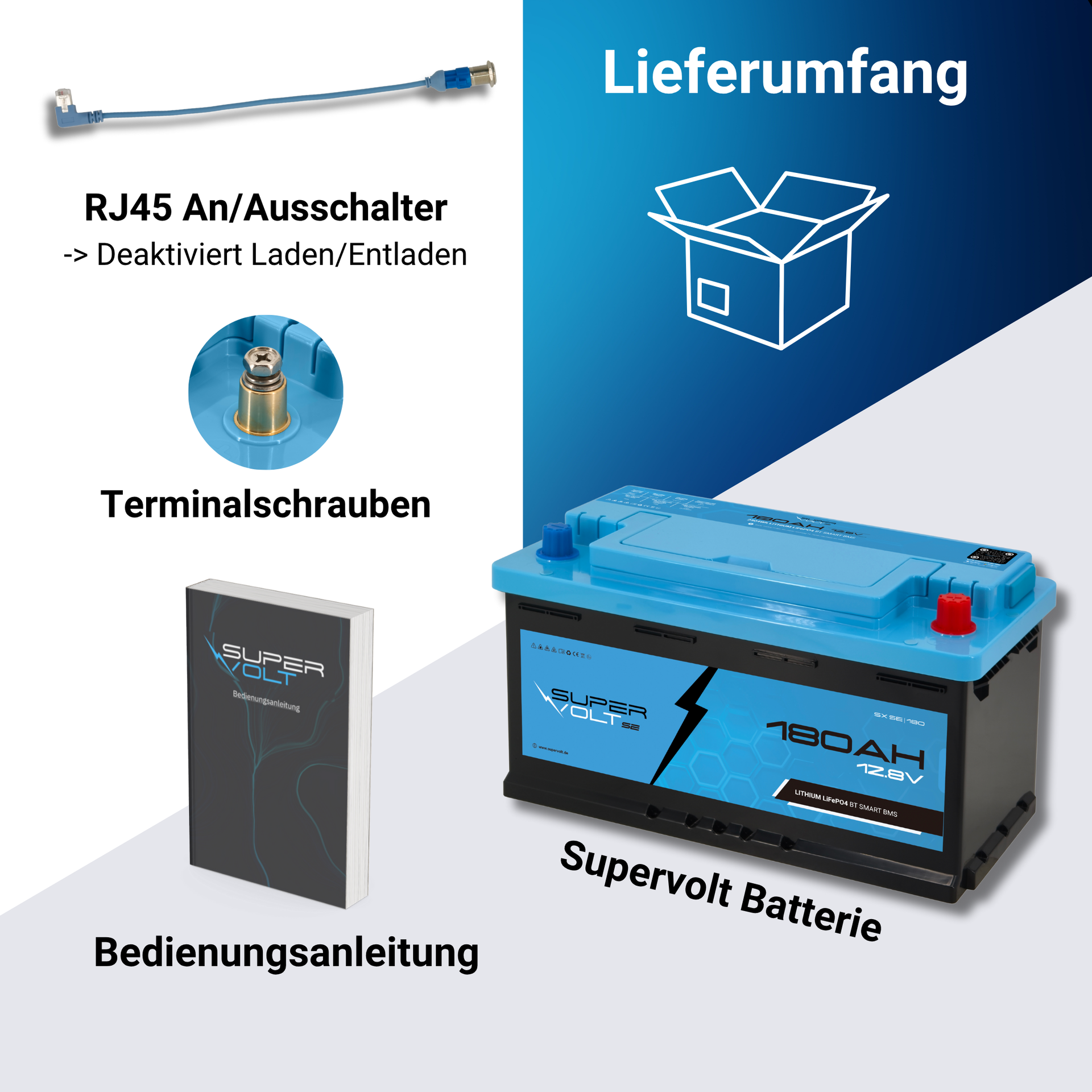 Supervolt SE LiFePO₄ 12.8V 180Ah lithium battery - Smart BMS & Bluetooth - Image 8