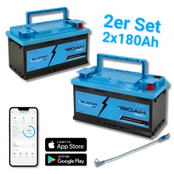 Supervolt SE LiFePO₄ 12.8V 360Ah lithium batteries - Set 2×180Ah - Smart BMS & Bluetooth
