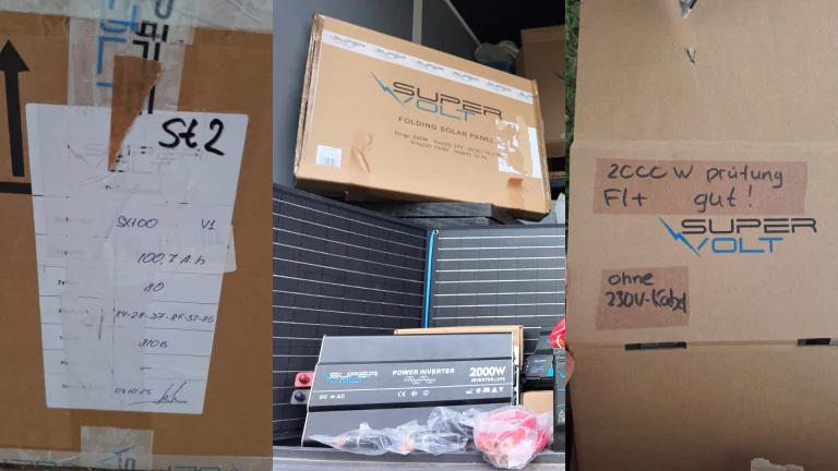 Supervolt Refurbished Programm für Tierschutzprojekte: Aufbereitete LiFePO4-Batterien, Solartaschen und Wechselrichter für eine nachhaltige Offgrid-Stromversorgung in einem Tierheim in Griechenland.
