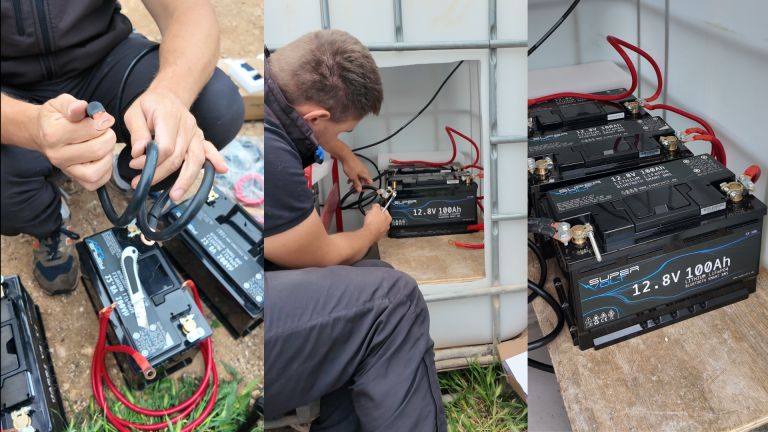 Installation von Supervolt Refurbished LiFePO4-Batterien in einem Tierschutzprojekt in Griechenland. Aufbau einer nachhaltigen Offgrid-Stromversorgung mit Solarenergie für Hunde im Tierheim.